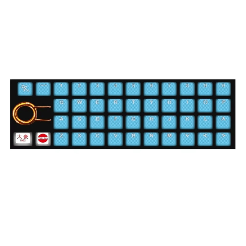 Tai-Hao Abs Double Shot Keycap-42Keys Tpr Rubber Keys - Neon Blue - مفاتيح كيبورد